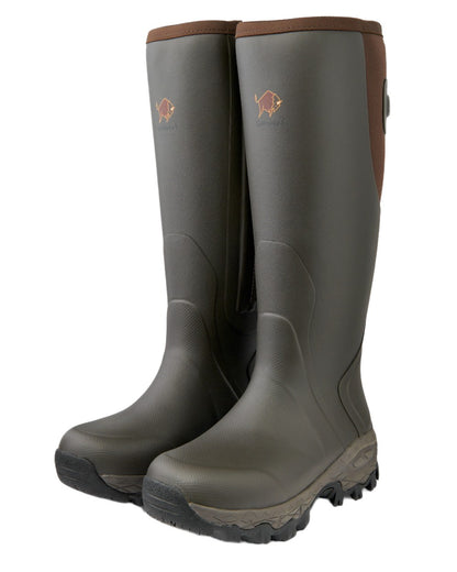 Dark Brown Coloured Gateway1 Moor Country Lady 17&quot; 3mm Side-Zip Wellingtons on white background 