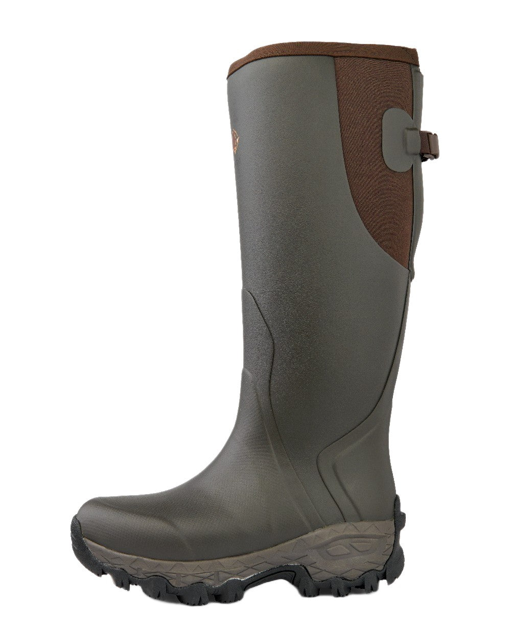 Dark Brown Coloured Gateway1 Moor Country Lady 17" 3mm Side-Zip Wellingtons on white background 