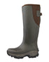 Dark Brown Coloured Gateway1 Moor Country Lady 17" 3mm Side-Zip Wellingtons on white background 