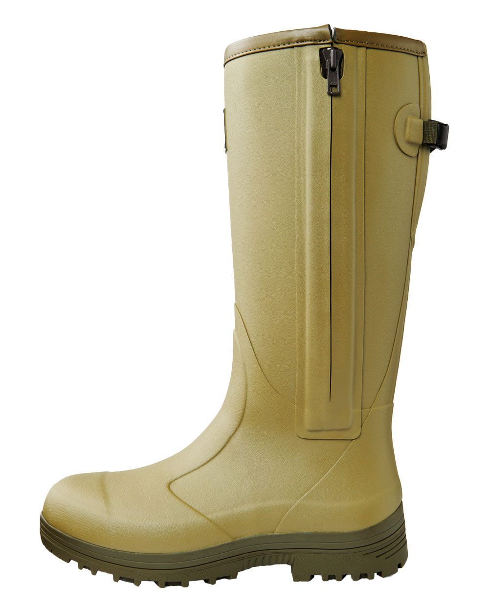 Cedar Olive coloured Gateway1 Pheasant Game 18" 5mm Size-Zip Wellingtons on White background 