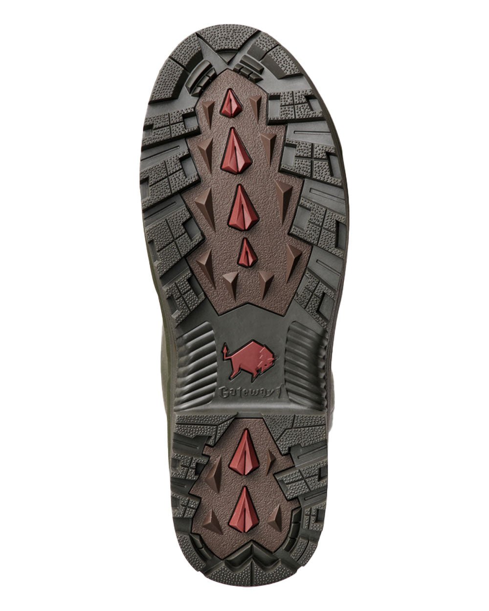 Dark Olive coloured Gateway1 Pheasant Game 18" 5mm Side-Zip Wellingtons on White background 
