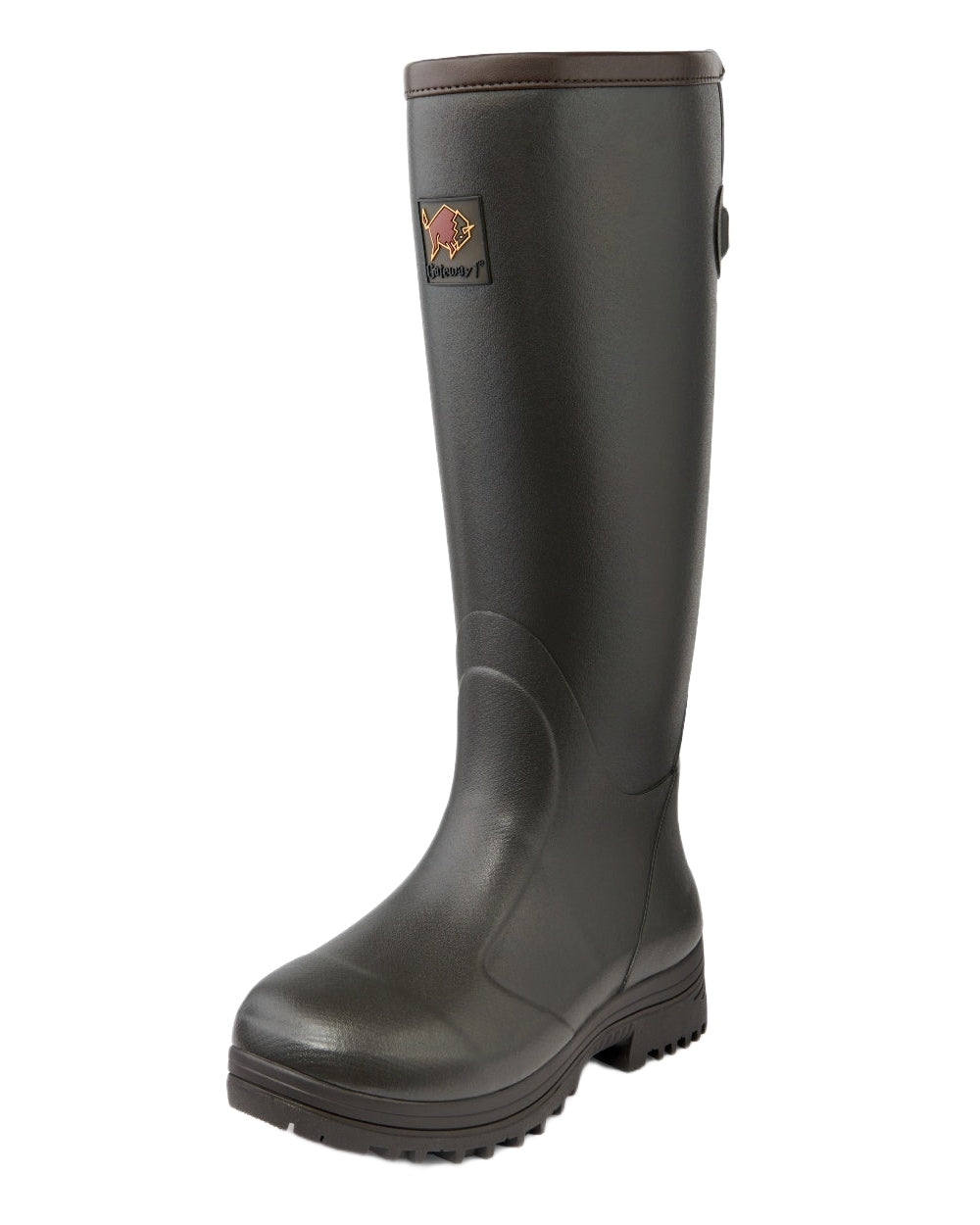 Dark Brown Coloured Gateway1 Pheasant Game Lady 17" 5mm Wellingtons on white background 