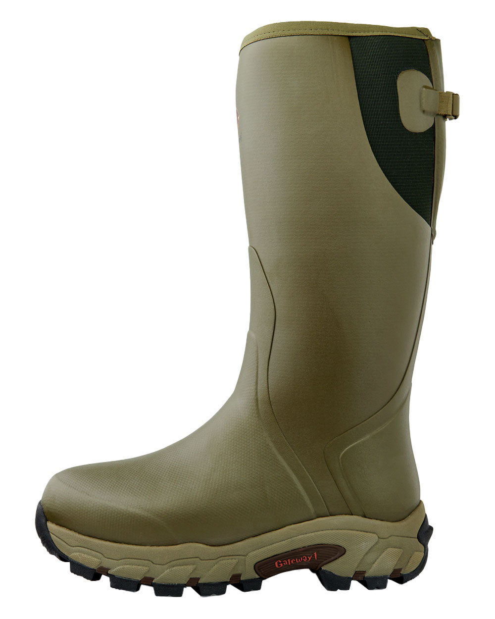 Olive coloured Gateway1 Pro Shooter 18" 7mm Wellingtons on White background 