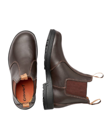 Coffee Coloured Gateway1 SD 6&quot; Pull-on Chelsea Boots on white background 