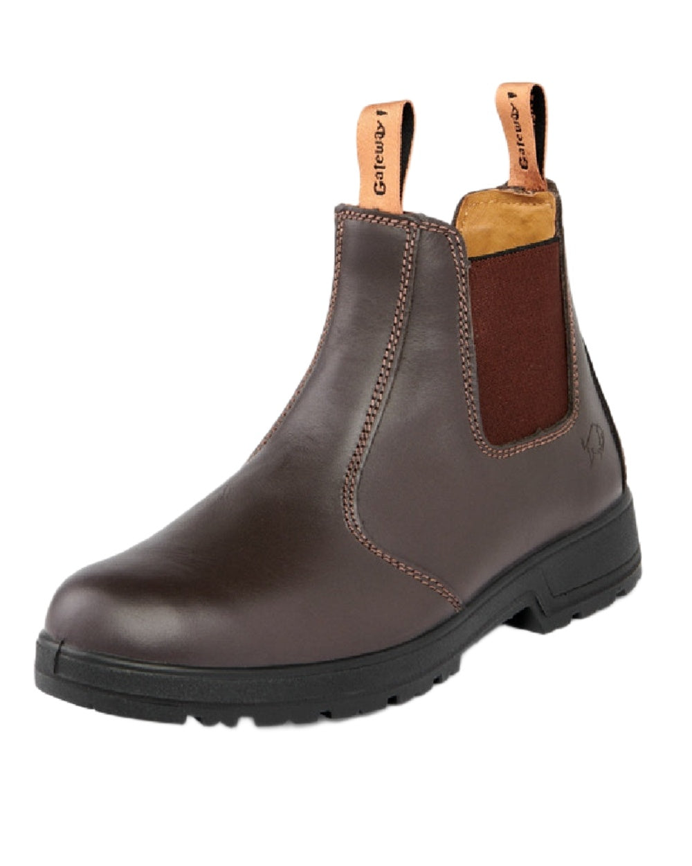 Coffee Coloured Gateway1 SD 6&quot; Pull-on Chelsea Boots on white background 