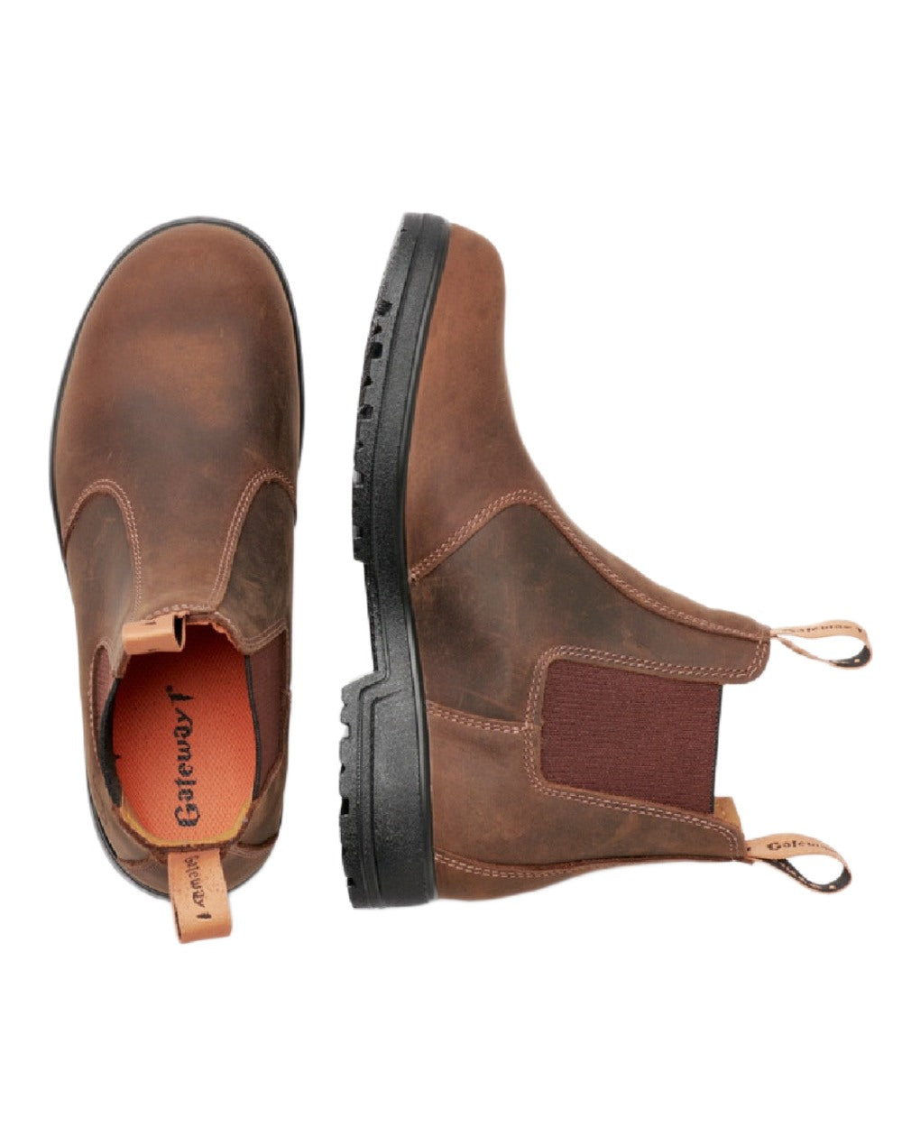 Dark Brown Coloured Gateway1 SD 6&quot; Pull-on Chelsea Boots on white background 