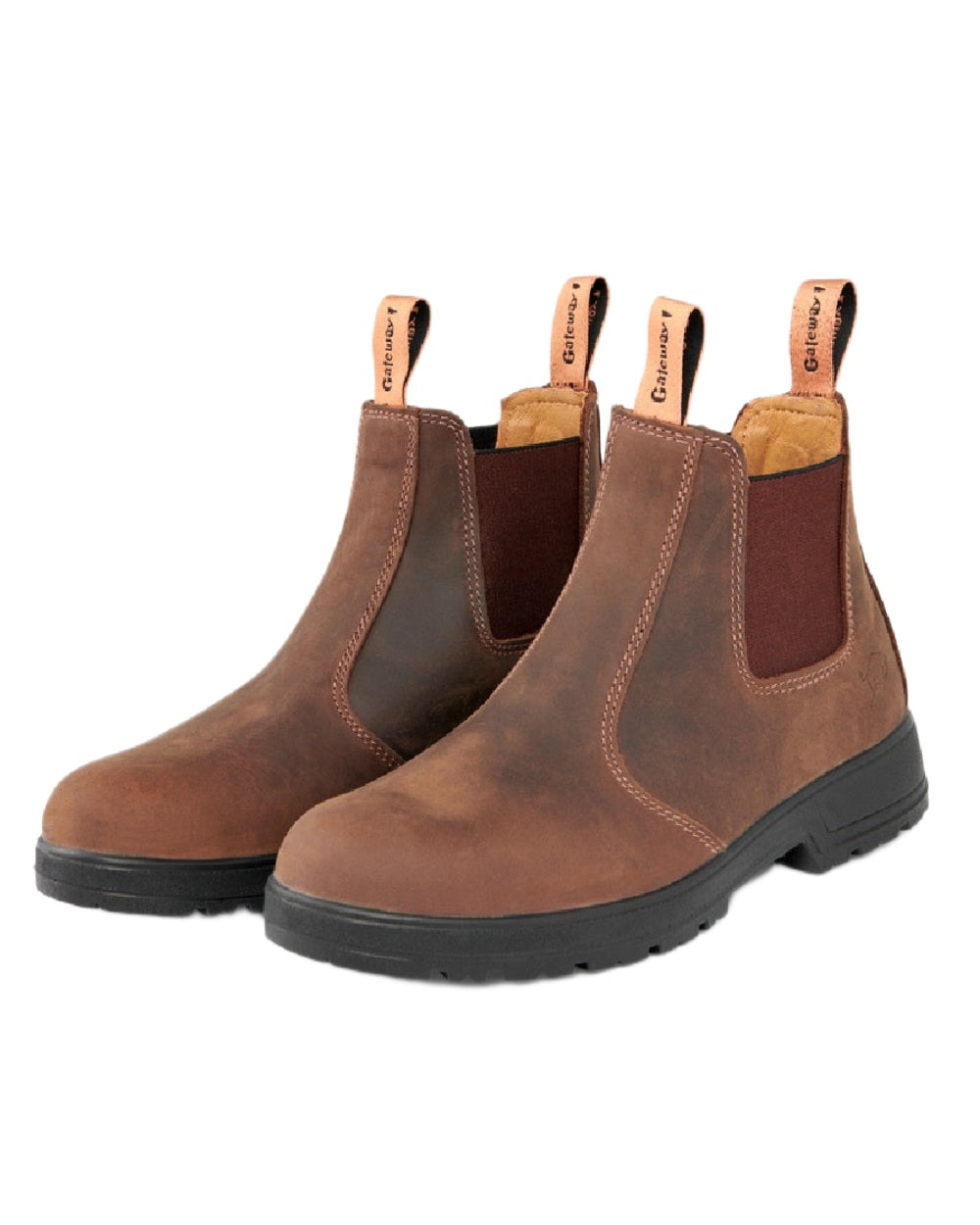 Dark Brown Coloured Gateway1 SD 6&quot; Pull-on Chelsea Boots on white background 