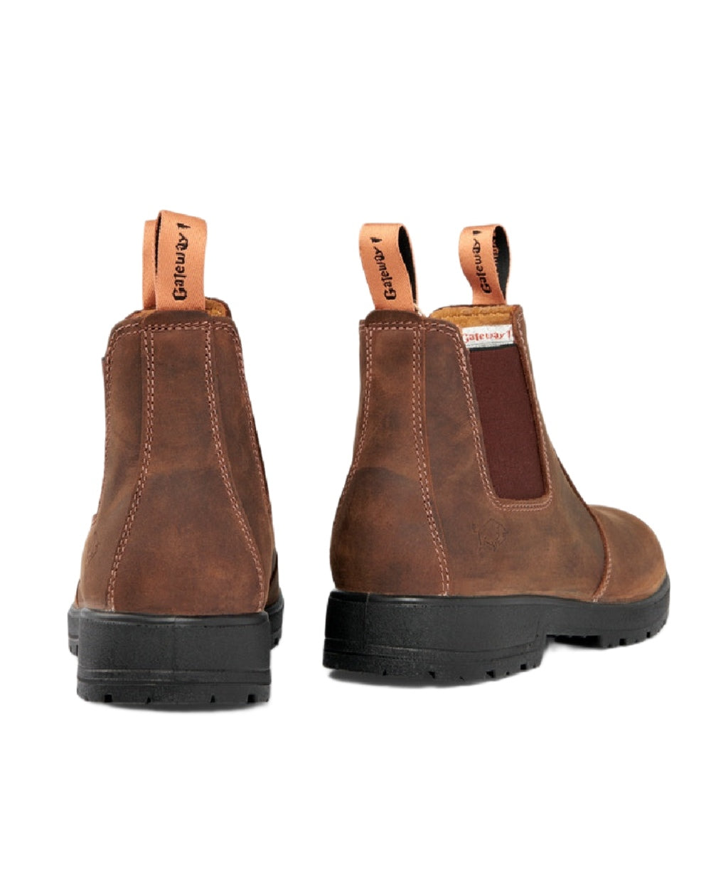 Dark Brown Coloured Gateway1 SD 6&quot; Pull-on Chelsea Boots on white background 