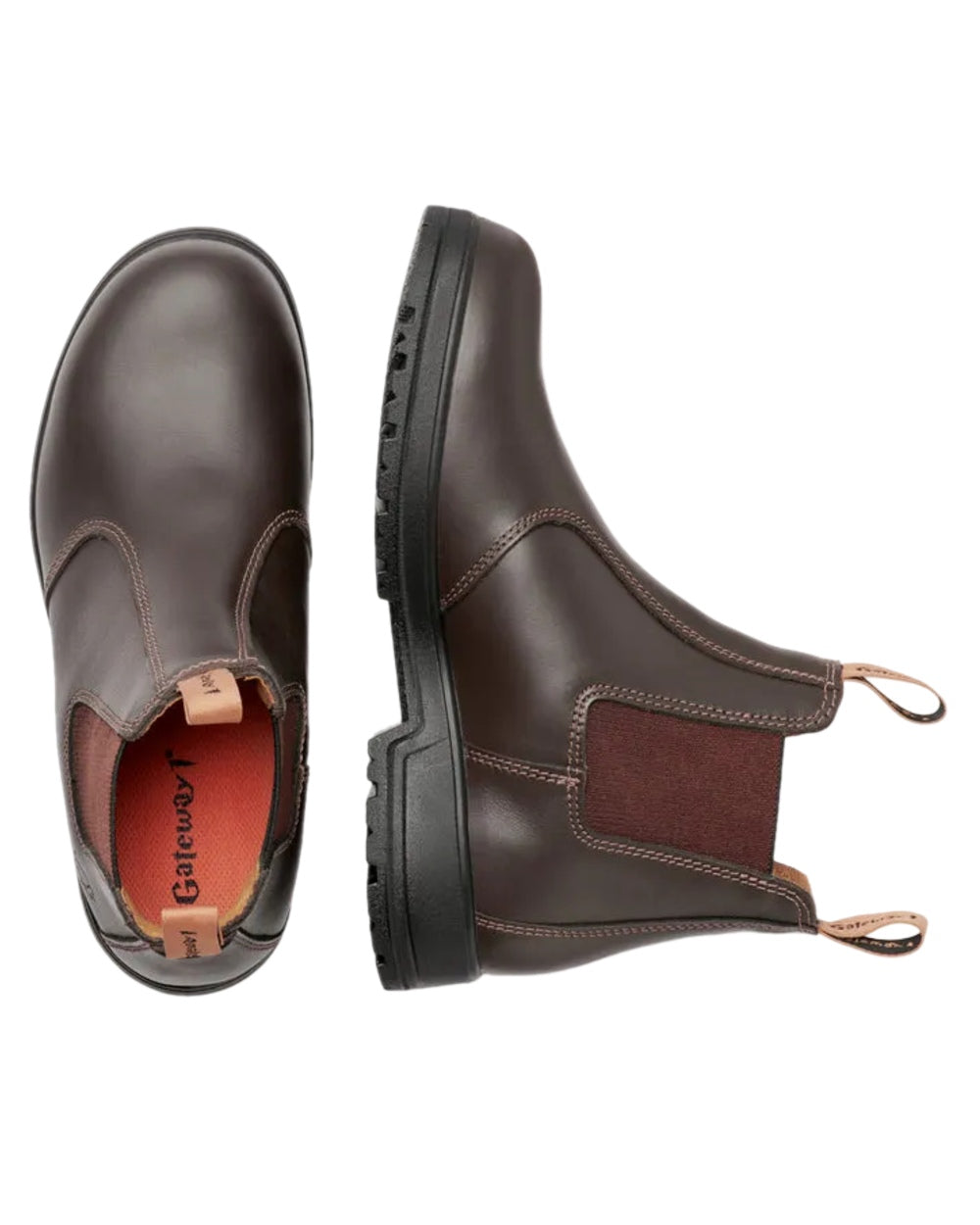 Coffee Coloured Gateway1 SD Lady 6" Pull-on Chelsea Boots on white background 