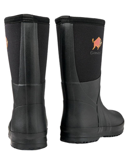 Black Coloured Gateway1 Wetland Master Kids 12 7mm Wellingtons on white background 