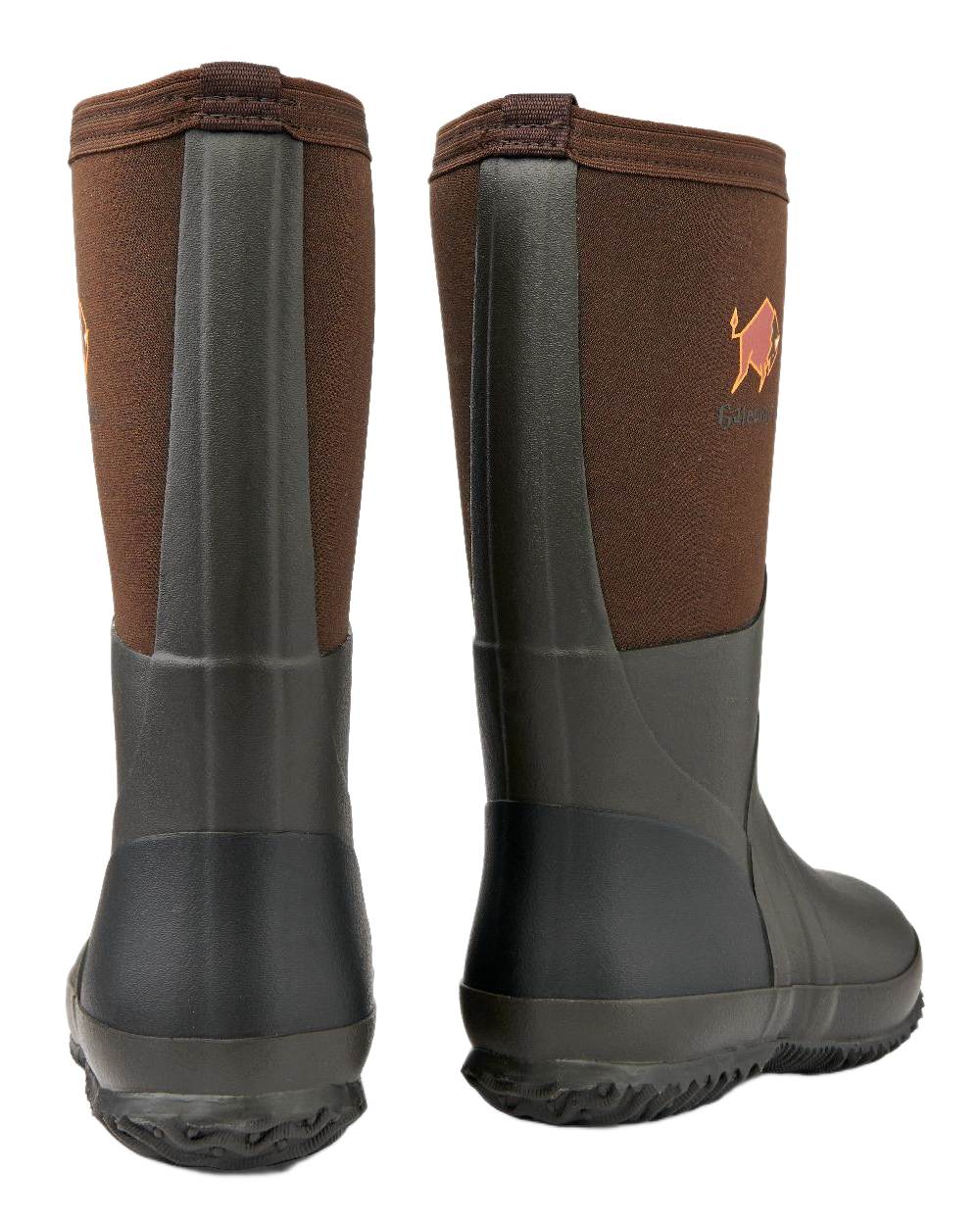Dark Brown Coloured Gateway1 Wetland Master Kids 12 7mm Wellingtons on white background 