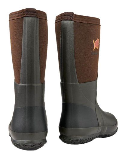 Dark Brown Coloured Gateway1 Wetland Master Kids 12 7mm Wellingtons on white background 
