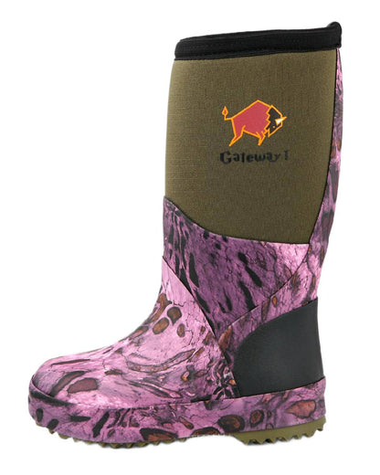 Prym1 Pink Out Coloured Gateway1 Wetland Master Kids 12 7mm Wellingtons on white background 