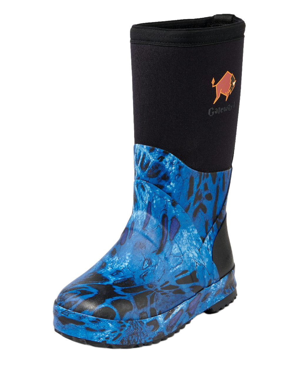 Prym1 Shore Line Blue Coloured Gateway1 Wetland Master Kids 12 7mm Wellingtons on white background 