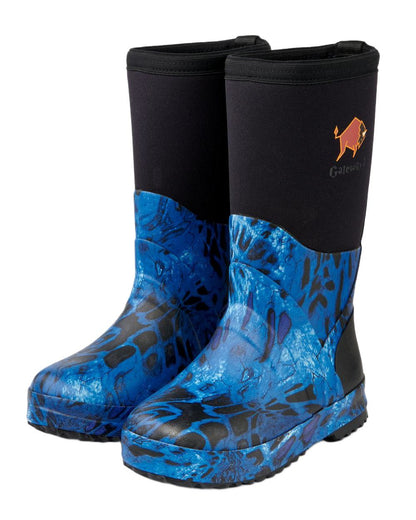 Prym1 Shore Line Blue Coloured Gateway1 Wetland Master Kids 12 7mm Wellingtons on white background 