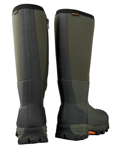 Dark Green Coloured Gateway1 Woodbeater 18&quot; 7mm Side Zip Wellingtons on white background 