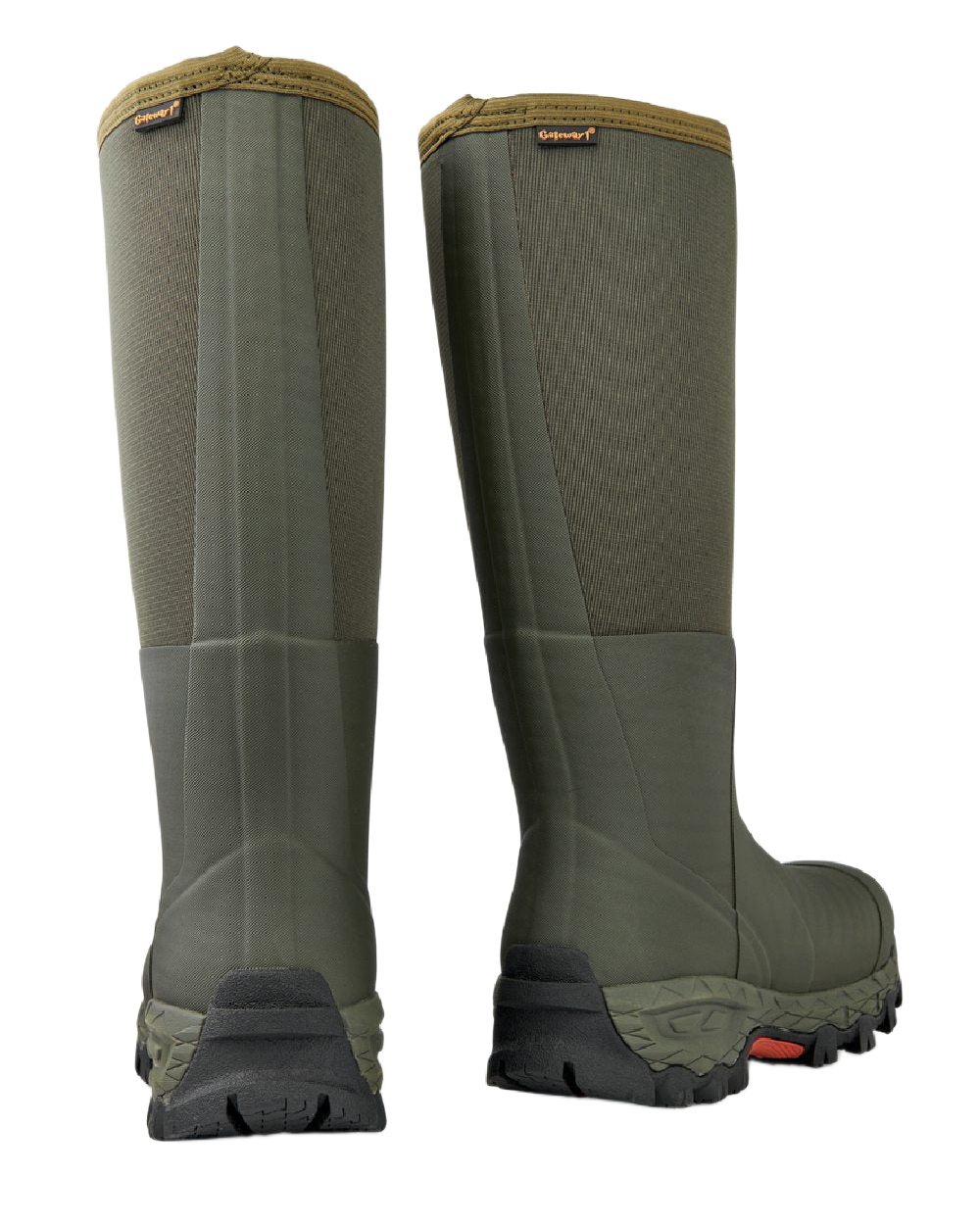 Dark Green Coloured Gateway1 Woodbeater 18&quot; 7mm Wellingtons on white background 