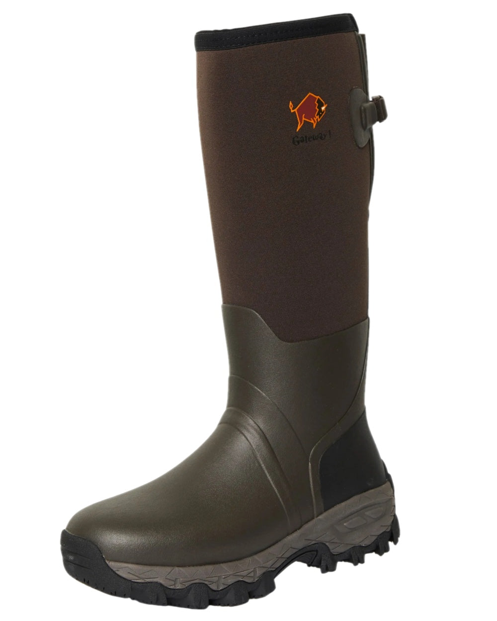 Dark Brown Coloured Gateway1 Woodwalker 18" 4mm Wellingtons on white background 
