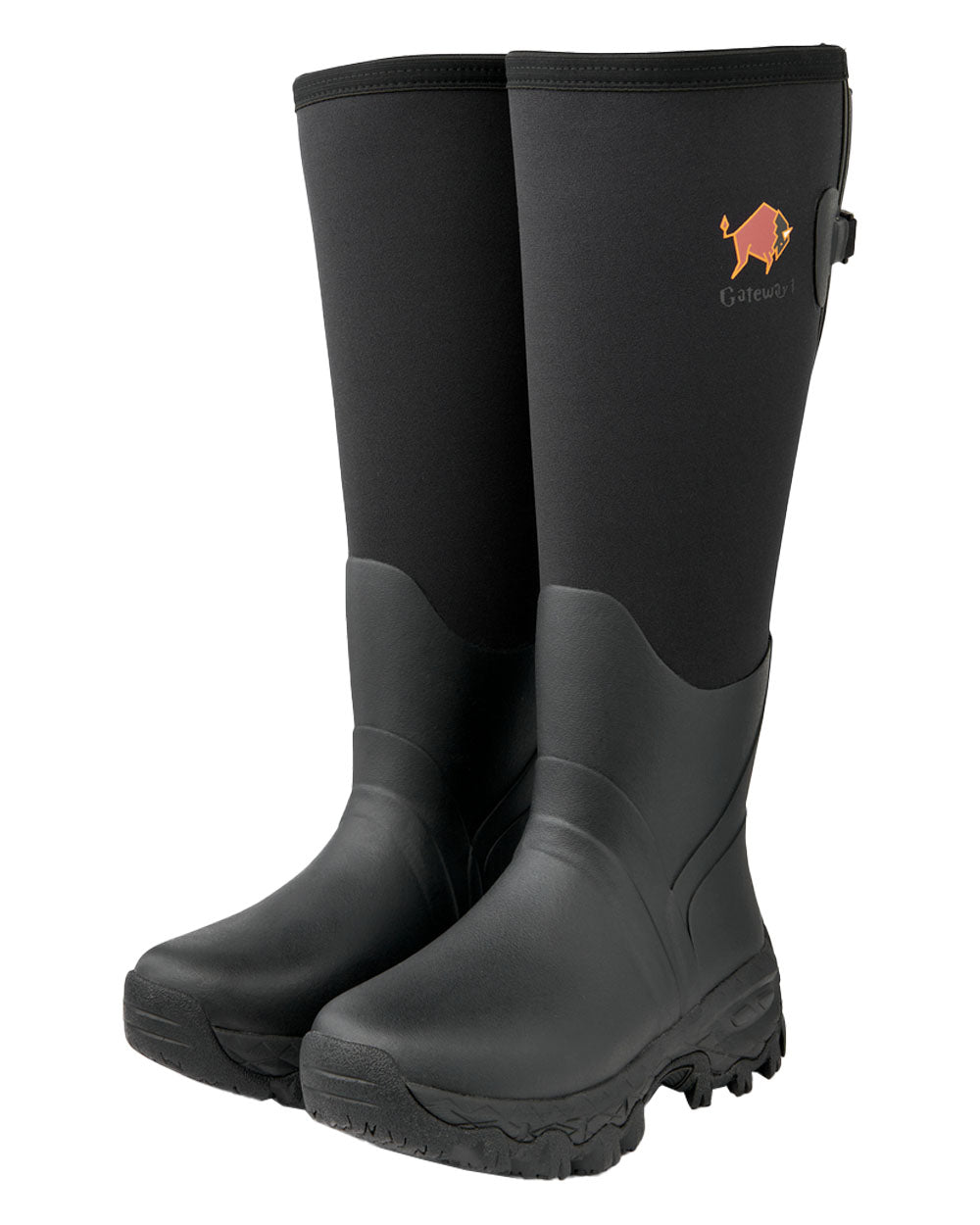 Black coloured Gateway1 Woodwalker Lady 17" 4mm Wellingtons on White background 