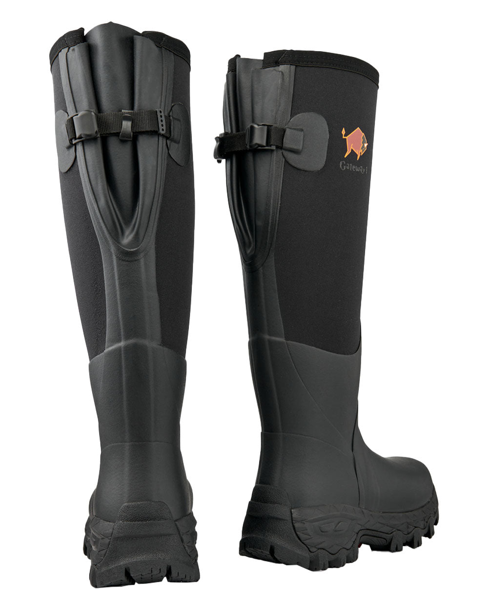 Black coloured Gateway1 Woodwalker Lady 17" 4mm Wellingtons on White background 