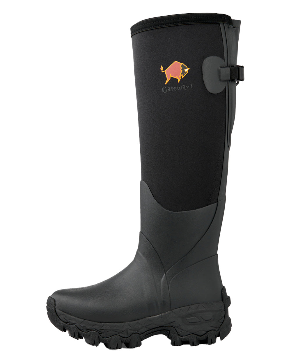 Black coloured Gateway1 Woodwalker Lady 17" 4mm Wellingtons on White background 