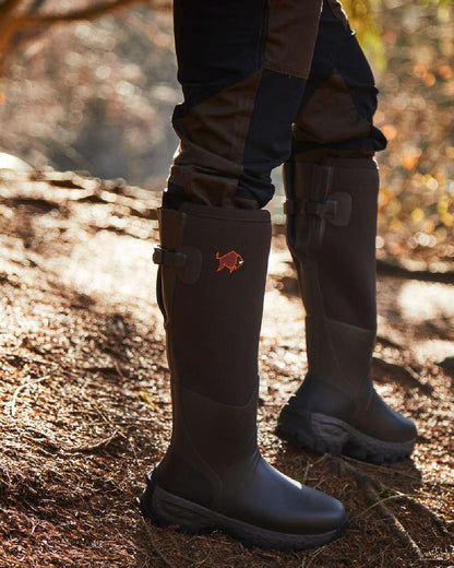 Dark Brown coloured Gateway1 Woodwalker Lady 17" 4mm Wellingtons on outdoor background 