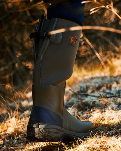 Forest coloured Gateway1 Woodwalker Lady 17" 4mm Wellingtons on outdoor background 