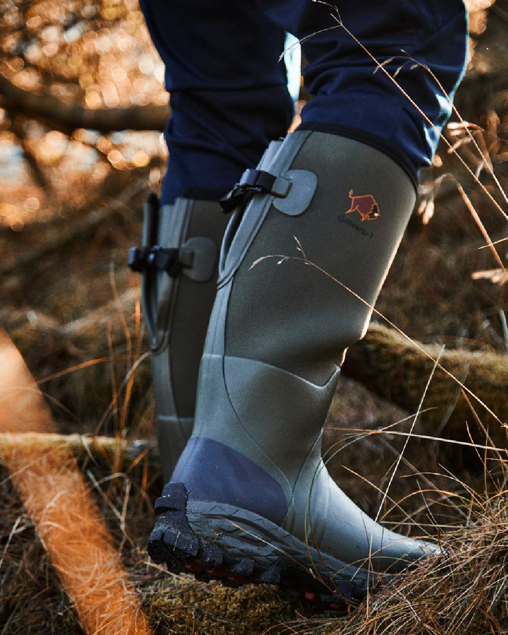 Forest coloured Gateway1 Woodwalker Lady 17" 4mm Wellingtons on outdoor background 