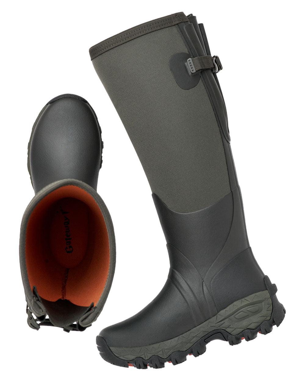 Forest coloured Gateway1 Woodwalker Lady 17" 4mm Wellingtons on White background 