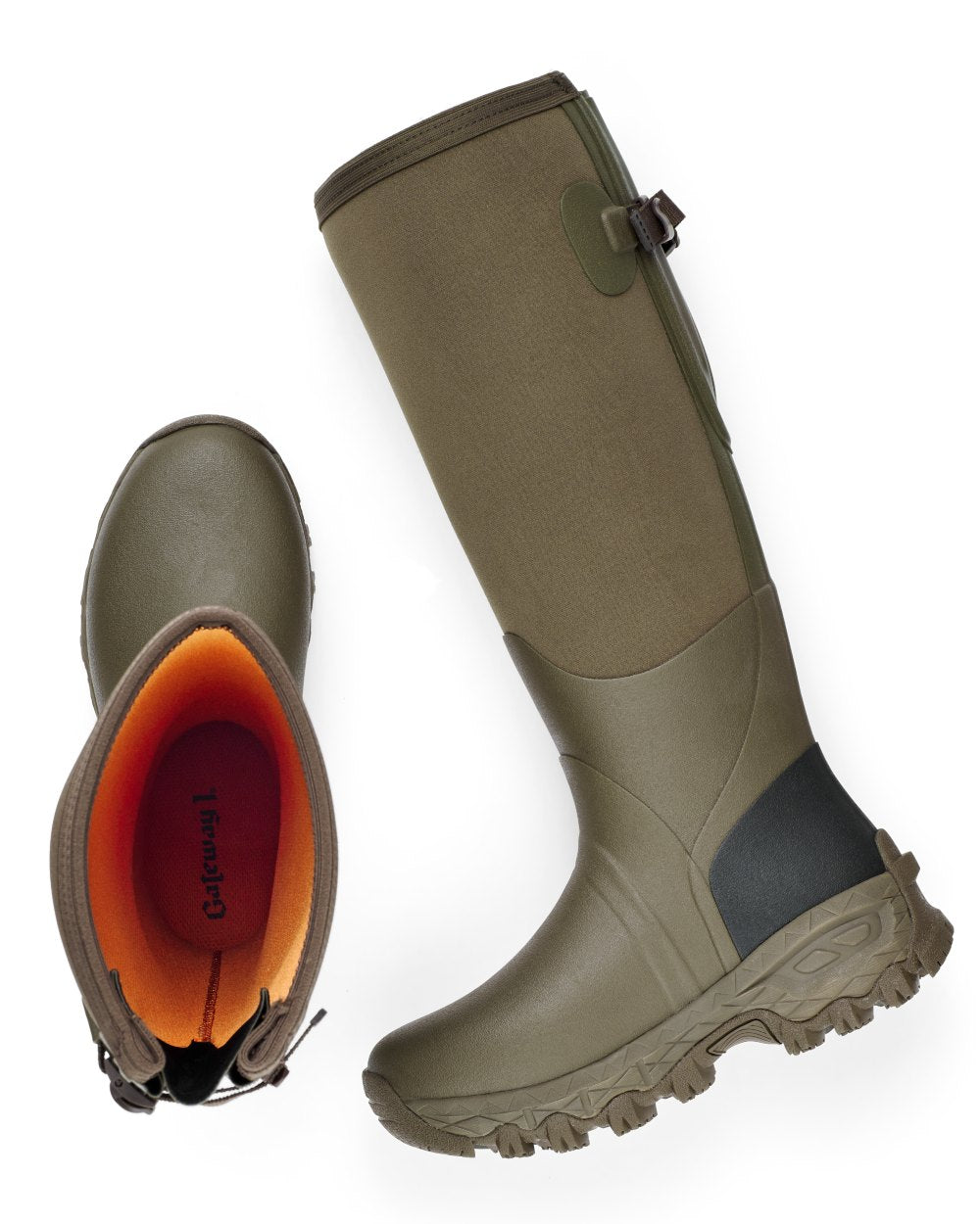 Walnut coloured Gateway1 Woodwalker Lady 17&quot; 4mm Wellingtons on White background 