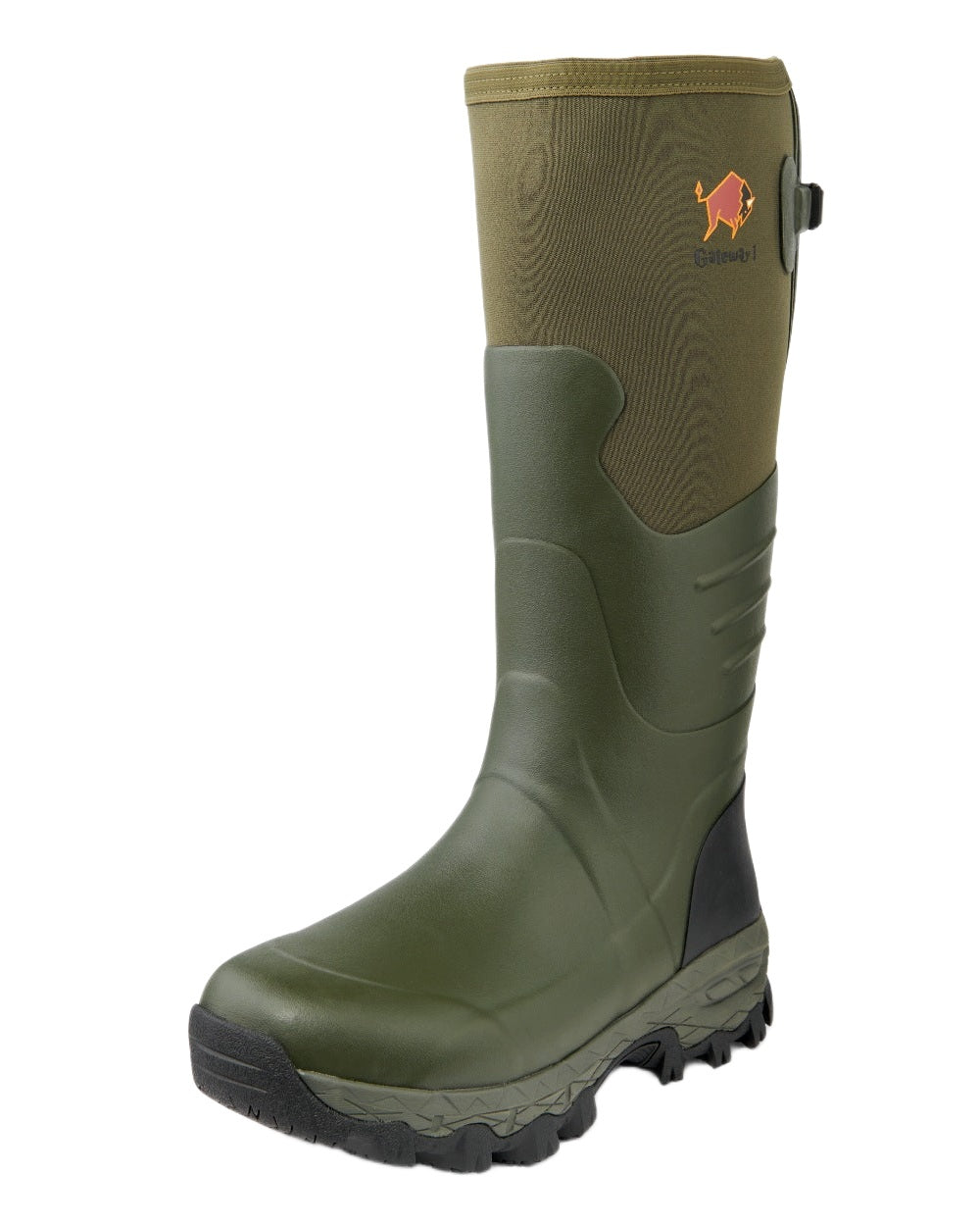 Khaki Coloured Gateway1 Woodwalker Wide 18" 4mm Wellingtons on white background 