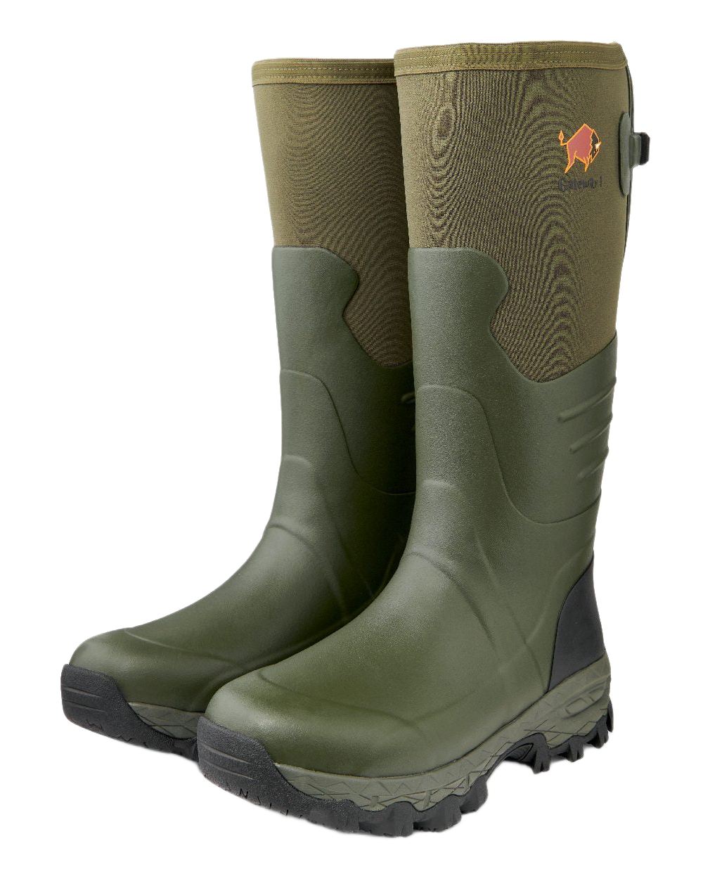 Khaki Coloured Gateway1 Woodwalker Wide 18" 4mm Wellingtons on white background 