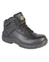 Black coloured Grafters Fully Composite Non-Metal Safety Hiker Type Boots on white background 