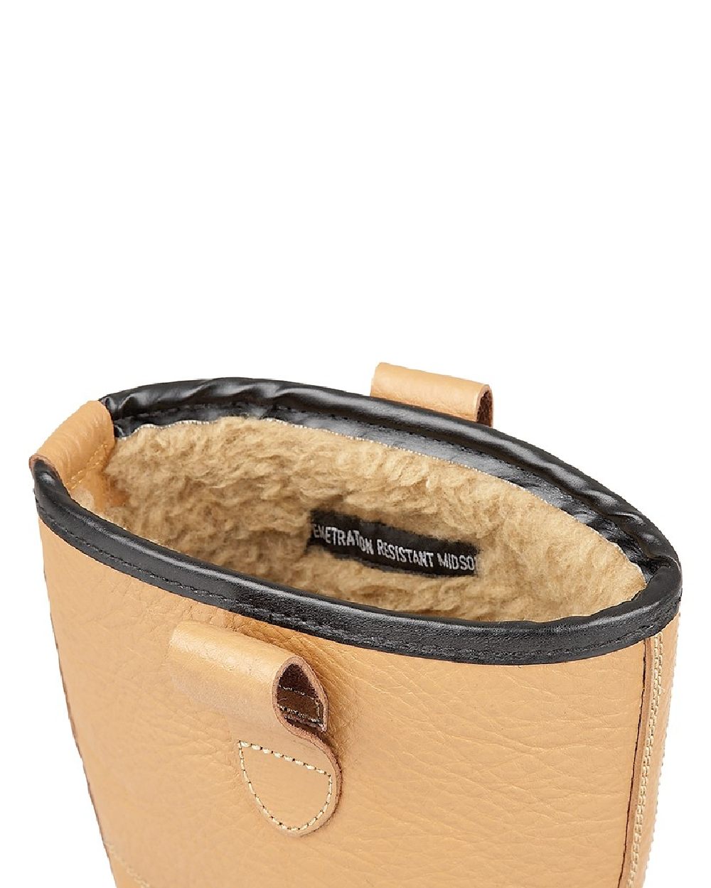 Tan coloured Grafters Tan Leather Rigger Safety Boots on white background