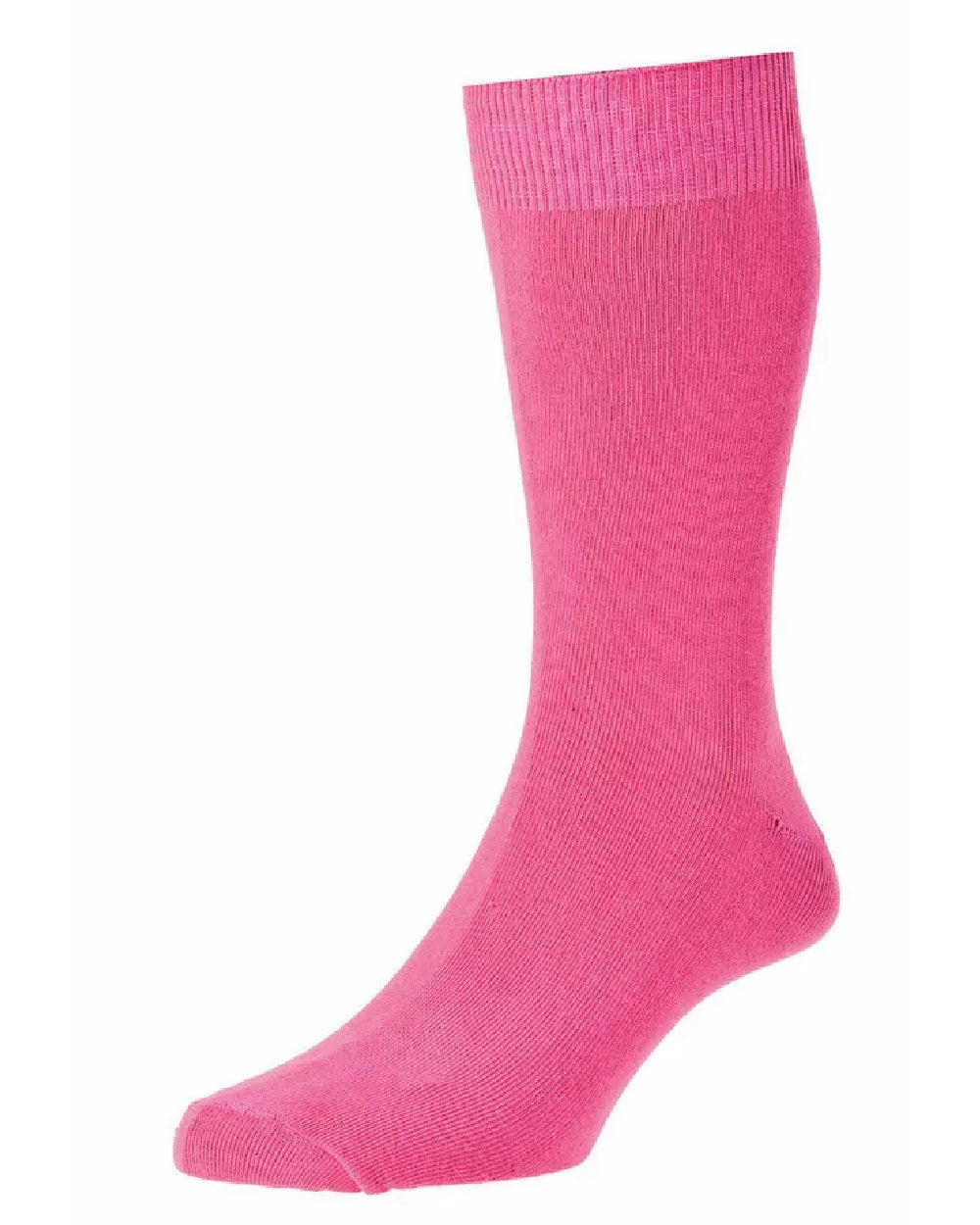 Fuchsia coloured HJ Hall Classic Cotton Fashion Socks on white background 