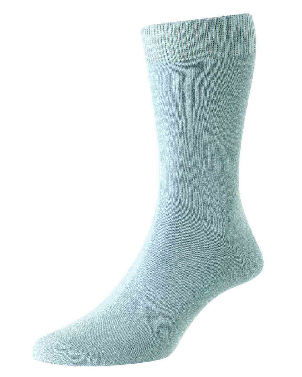 Light Blue coloured HJ Hall Classic Cotton Fashion Socks on white background 