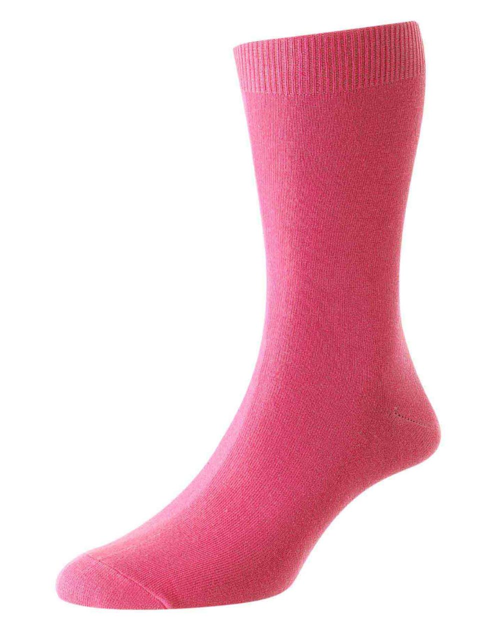 Pink coloured HJ Hall Classic Cotton Fashion Socks on white background 
