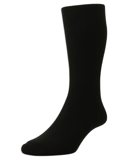 Black coloured HJ Hall Cotton Rich Diabetic Socks on white background 