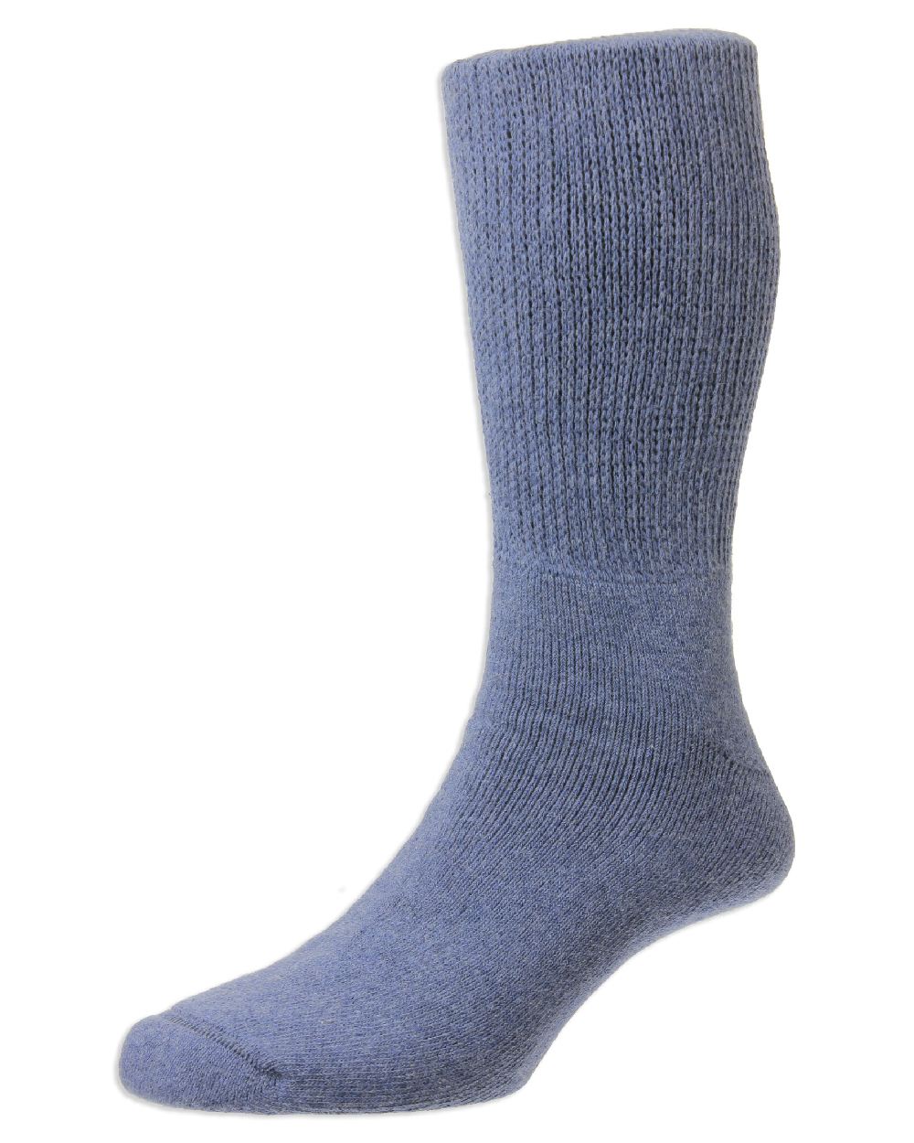 Denim coloured HJ Hall Cotton Rich Diabetic Socks on white background 