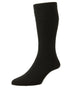 Black coloured HJ Hall Extra Wide Soft Top Sock Sanitised Wool on white background 