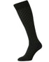 Black Coloured HJ Hall Flysafe Diamond Flight Socks on white background 