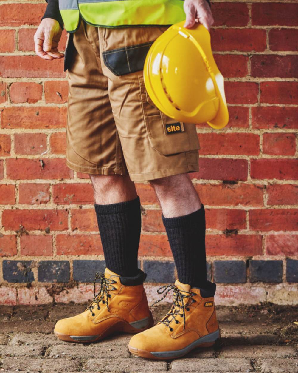 Black Grey Marl coloured HJ Hall Wool Thermal Workwear Sock 2 Pack on outdoor background 