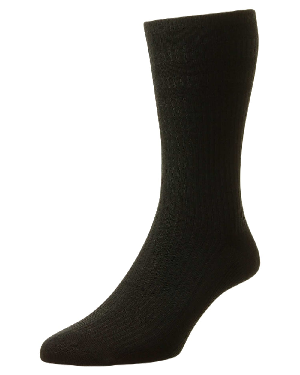 Black coloured HJ Hall Mens Original Bamboo Softop Socks on white background 