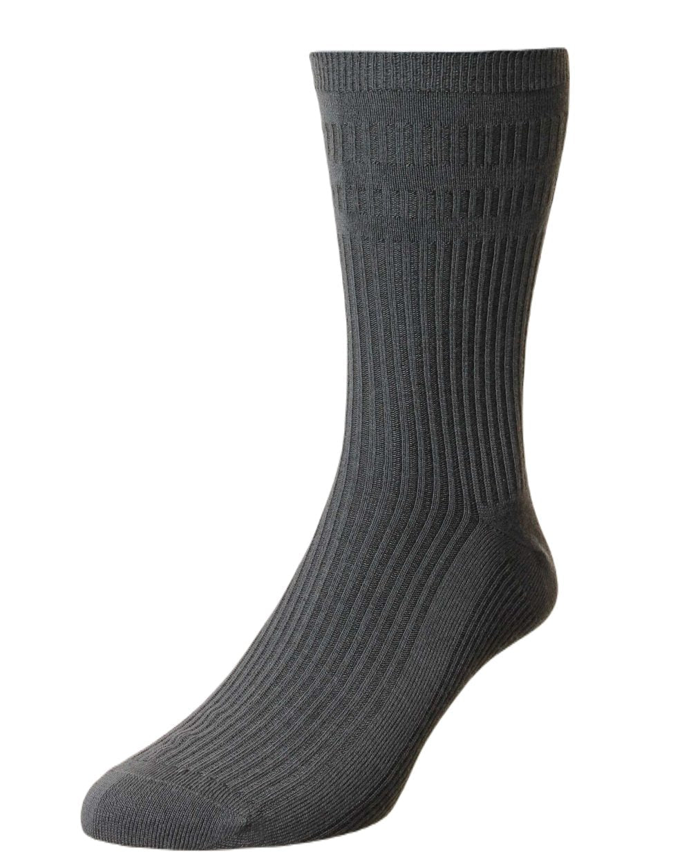 Iron Gate coloured HJ Hall Mens Original Bamboo Softop Socks on white background 