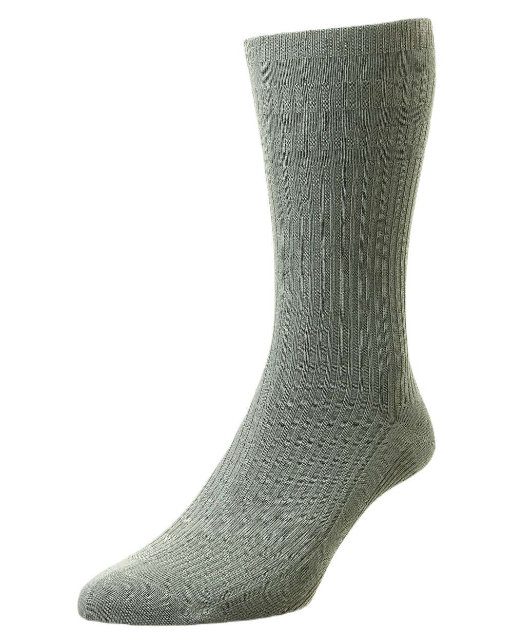Mid-Grey coloured HJ Hall Mens Original Bamboo Softop Socks on white background 