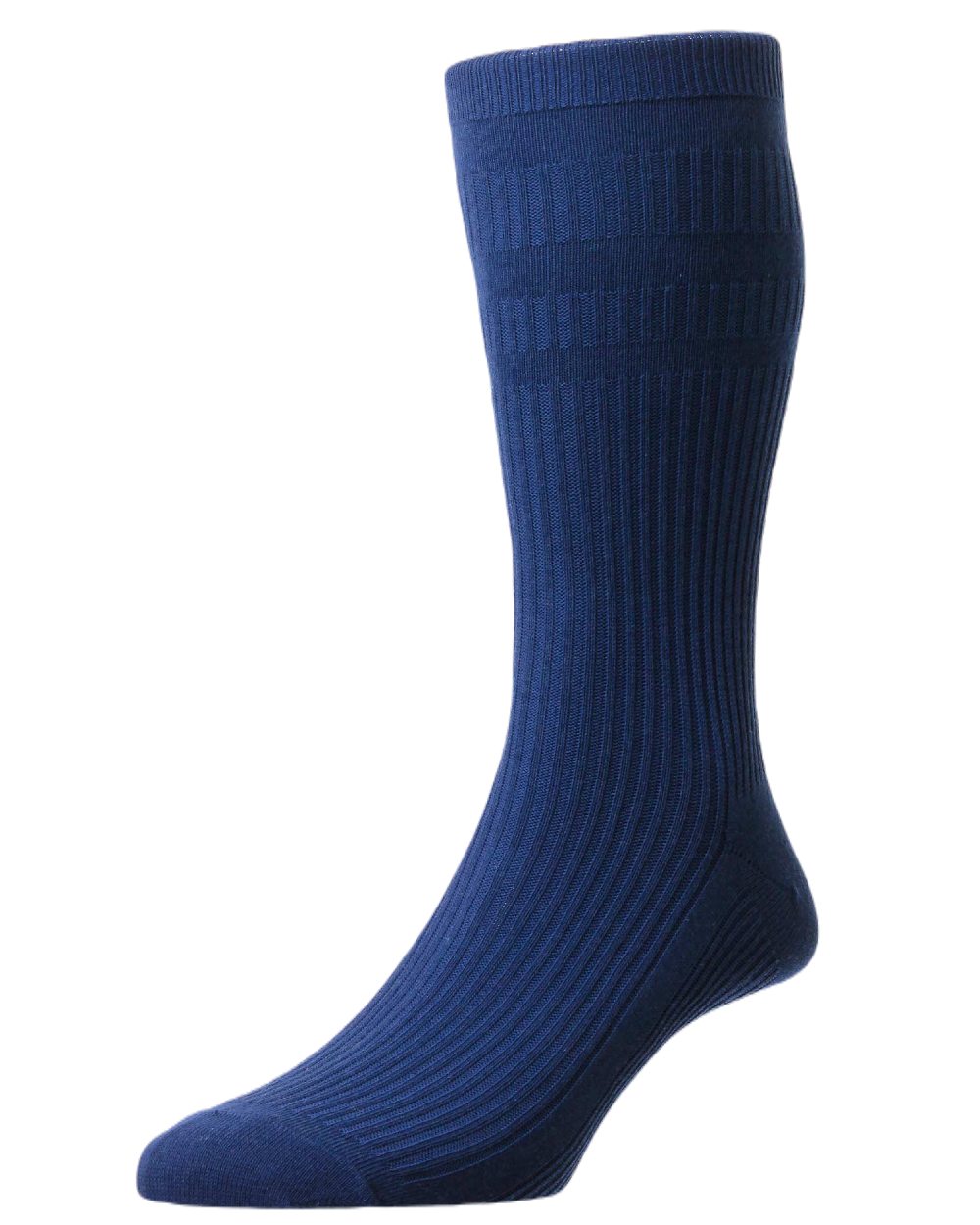 Royal Blue coloured HJ Hall Mens Original Bamboo Softop Socks on white background 
