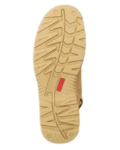 Wheat coloured Hard Yakka Legend S3 Safety Boots on white background 