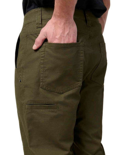 Forest coloured Hard Yakka Mens Heritage Carpenters Work Trousers on white background 