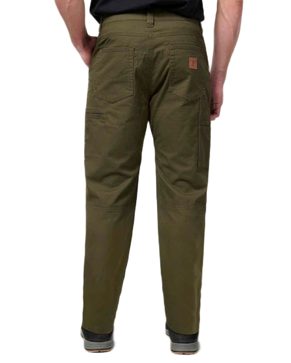 Forest coloured Hard Yakka Mens Heritage Carpenters Work Trousers on white background 