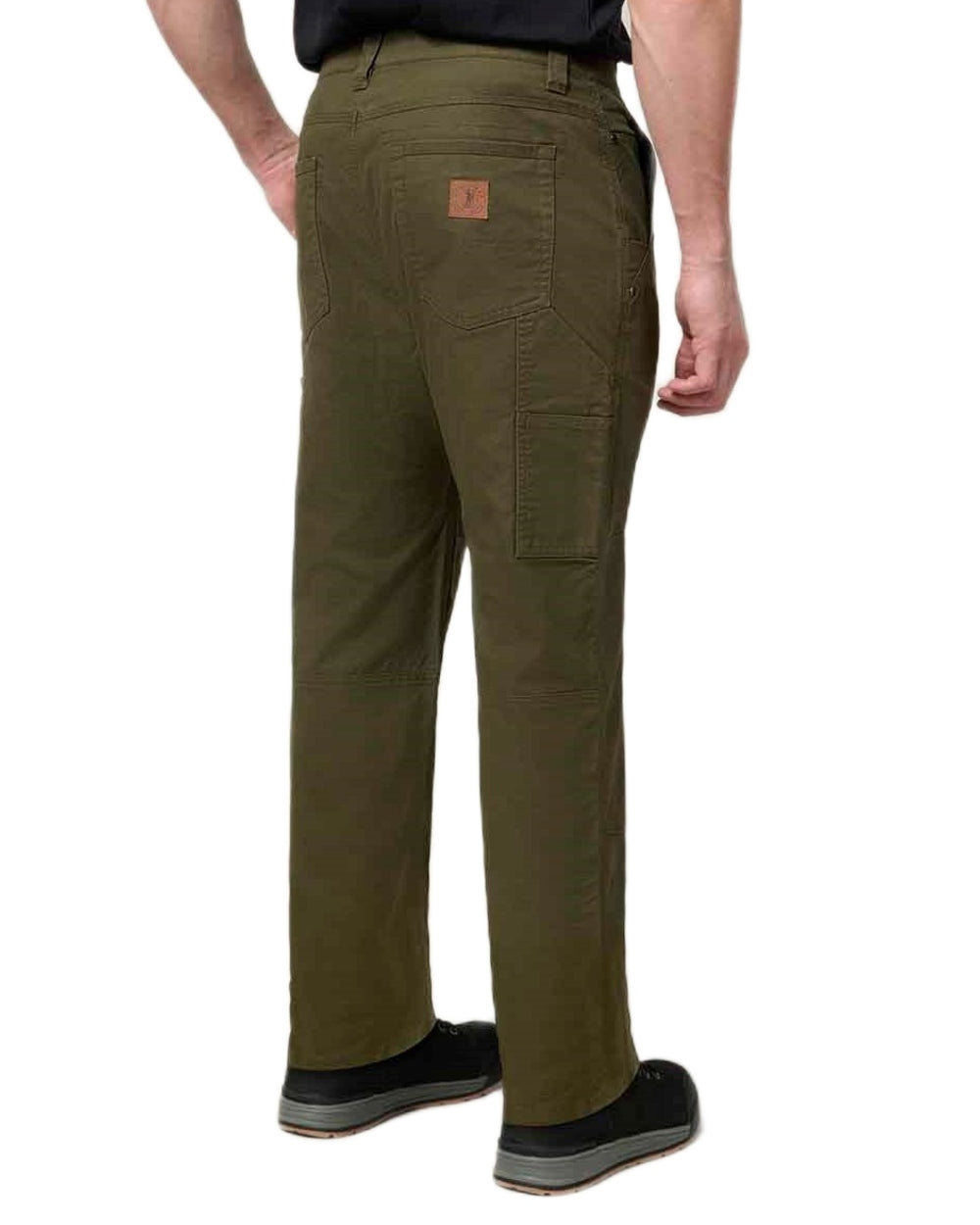 Forest coloured Hard Yakka Mens Heritage Carpenters Work Trousers on white background 